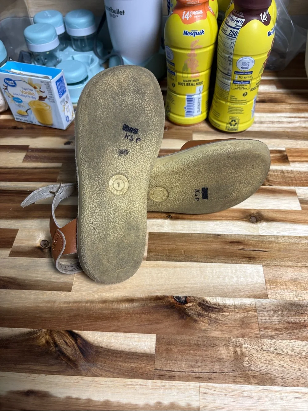 Sun Sans Surfer Brown Leather Buckle Sandals